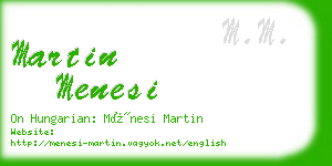 martin menesi business card